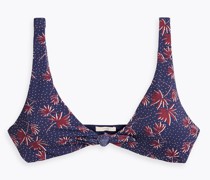 Cassidy Bikini-Oberteil aus Stretch-Piqué mit Print und Knotendetail