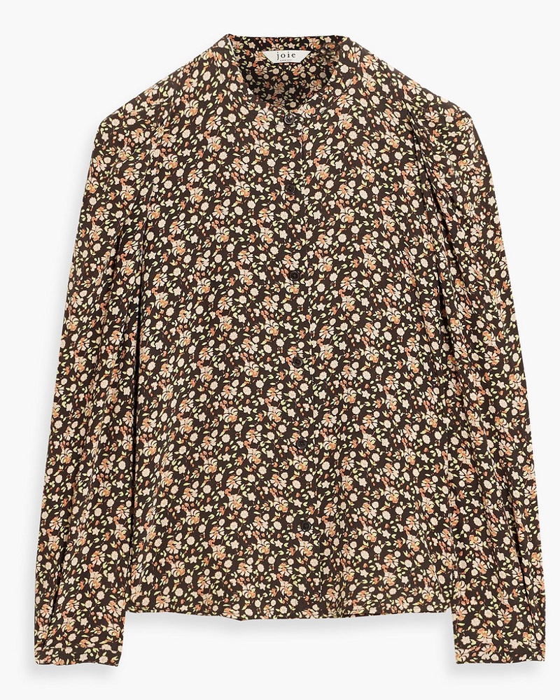 Joie Damen Eldridge Bluse aus Crêpe de Chine aus Seide mit floralem Print