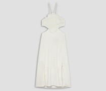Midikleid aus Voile aus einer Leinenmischung mit Stickereien und Cut-outs