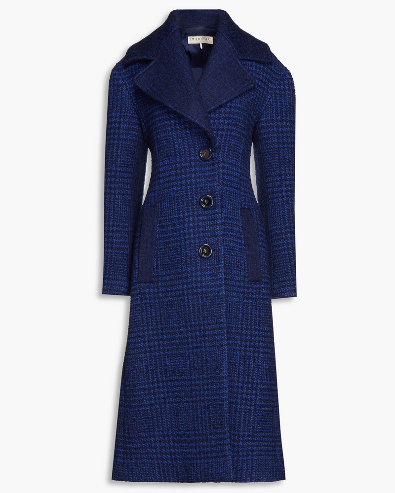 Emilio Pucci Damen Brushed felt-paneled wool-blend tweed coat
