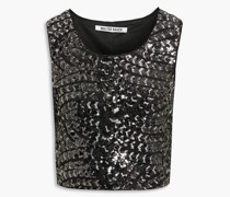 Jaylene Cropped Oberteil aus Mesh mit Verzierung S