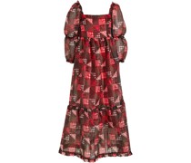 Lawrence Midikleid aus Organza mit Print