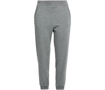 Cropped cotton-blend track pants