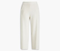 Cropped Hose mit weitem Bein aus Fleece aus einer Supima®-Baumwoll-Modalmischung