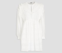Ruffled broderie anglaise cotton mini dress