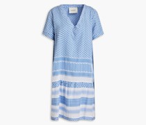 2 V gerafftes Minikleid aus Baumwoll-Jacquard