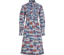 Jerro kariertes Kleid aus Baumwoll-Voile inPatchwork-Optik