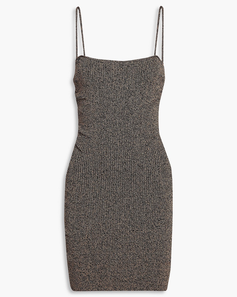 Ganni Damen Minikleid aus Stretch-Strick mit Raffung L