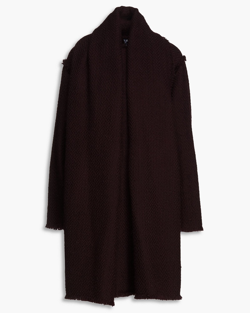 Etro Damen Asymmetrischer Mantel aus einer Wollmischung mit Fransen