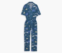 Apres Beach bedruckter Jumpsuit aus Voile mit Gürtel