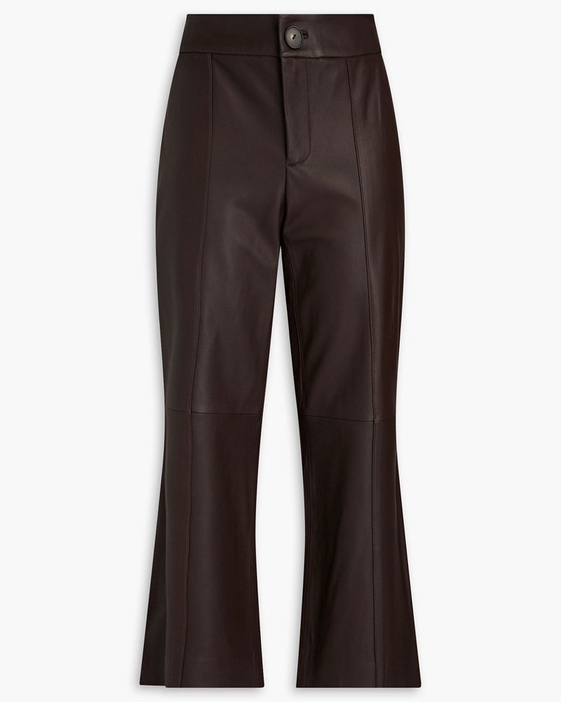 Vince Damen Cropped Kick-flare-Hose aus Leder