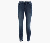 Farrow hoch sitzende Cropped Skinny Jeans inausgewaschener Optik 25
