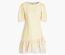 Minikleid aus Baumwoll-Jacquard mit Raffung