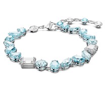 Gema Armband, Verschiedene Schliffe, Blau, Rhodiniert