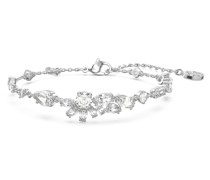 Gema Armband, Verschiedene Schliffe, Blume, Weiß, Rhodiniert