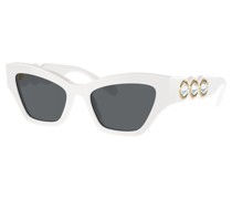 Sonnenbrille, Cateye-Form, Weiß