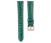 Uhrenarmband, 16 mm Breite, Leder mit Ziernähten, Grün