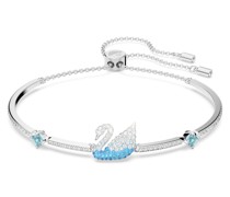 Iconic Swan Armreif, Schwan, Blau, Rhodiniert