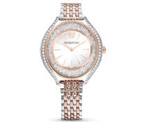 Crystalline Aura Uhr, Schweizer Produktion, Metallarmband, Roséfarben, Metallmix