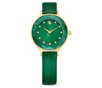 Octea Nova Uhr, Schweizer Produktion, Lederarmband, Grün, Vergoldetes Finish