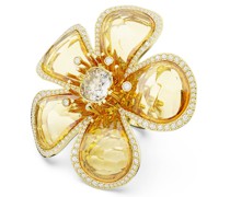 Florere Cocktailring, Blume, Gelb, Goldlegierungsschicht