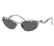 Sonnenbrille, Cat-eye-Form, SKU001, Silberfarben