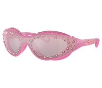 Sonnenbrille, Schwimmbrillenform, Rosa