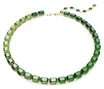 Millenia Halskette, Oktagon-Schliff, Farbverlauf, Grün, Goldlegierungsschicht
