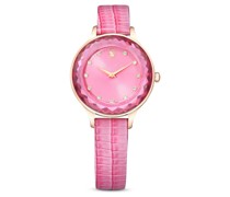 Octea Nova Uhr, Schweizer Produktion, Lederarmband, Rosa, Roségoldfarbenes Finish