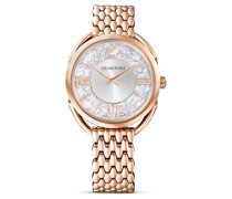 Crystalline Glam Uhr, Schweizer Produktion, Metallarmband, Roséfarben, Roségoldfarbenes Finish