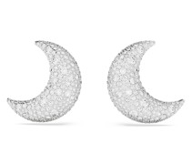 Luna Ohrclips, Mond, Weiß, Rhodiniert