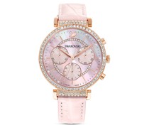 Passage Chrono Uhr, Schweizer Produktion, Lederarmband, Rosa, Roségoldfarbenes Finish