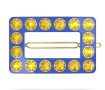 Haarclip, Rundschliff, Rechteckform, Blau, Goldlegierungsschicht