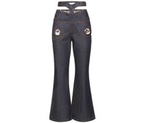 Jeans aus Raw-Baumwolldenim „Butterfly“