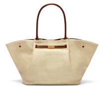 New York raffia & leather tote bag