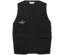 Quilted nylon trucker vest w/ pockets
