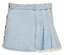Denim-Minirock mit Plisseedetail und Schürze