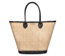 Mittelgroße Tote aus Rattan & Leder „Valeria“