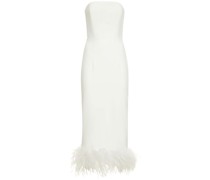 Langes Kleid aus Krepp mit Federn „Minelli“