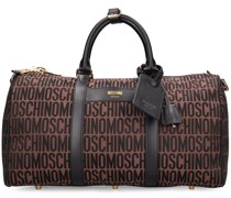 Reisetasche aus Nylonjacquard mit Moschino-Logo