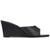 8mm hohe Plateau-Mules aus Leder
