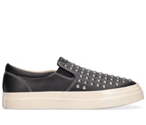 SLIP-ON SNEAKERS AUS LEDER MIT NIETEN