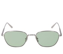 Polygon Green stainless steel sunglasses