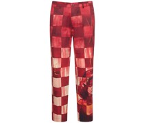 Checkered cotton pants