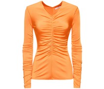 Ruched viscose jersey long sleeve top