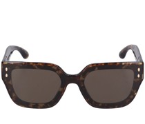 Eckige Sonnenbrille aus Acetat mit Maxi-Bügel