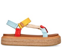 40mm Rope leather espadrille sandals
