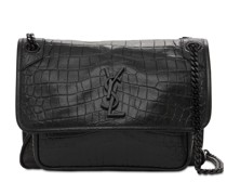 MEDIUM LEDERTASCHE MIT KROKOPRÄGUNG „NIKI“