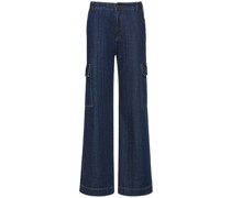 Califfo wide high rise denim cargo jeans