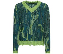 Pullover mit Streifen und V-Ausschnitt